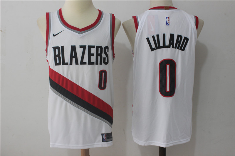 Men Portland Trail Blazers #0 Lillard White Game Nike NBA Jerseys